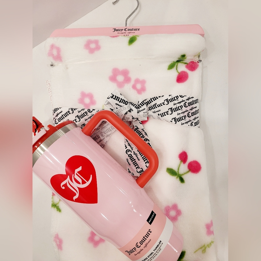 Juicy Couture Stainless Steel Tumbler with Floral Blanket - Picture 3 of 7